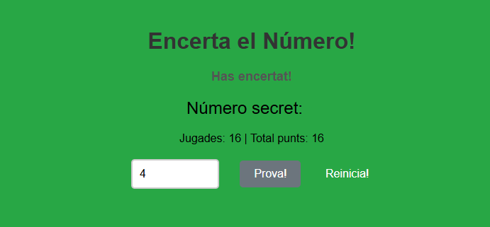 Mini-juego Encerta el Número desarrollado en JavaScript